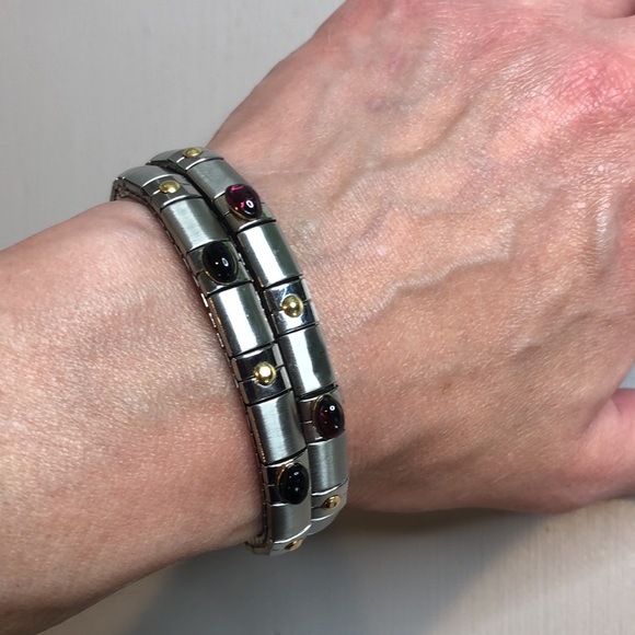Set of 2 stainless stretch bracelets like Nomination - Picture 5 of 5